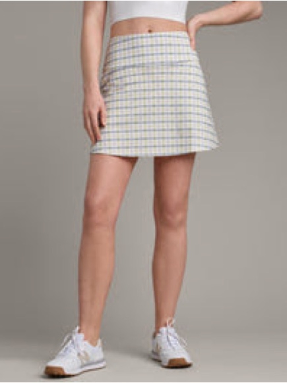 Rhone Course to Court Skort 16" Blue Violet Multi Gingham XXL NWT